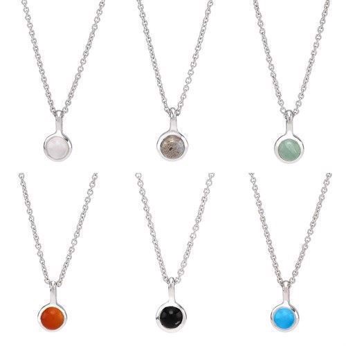 Nordahl Jewellery - SWEETS52 halskæde i sølv m. stor blå kalcedon 829 509